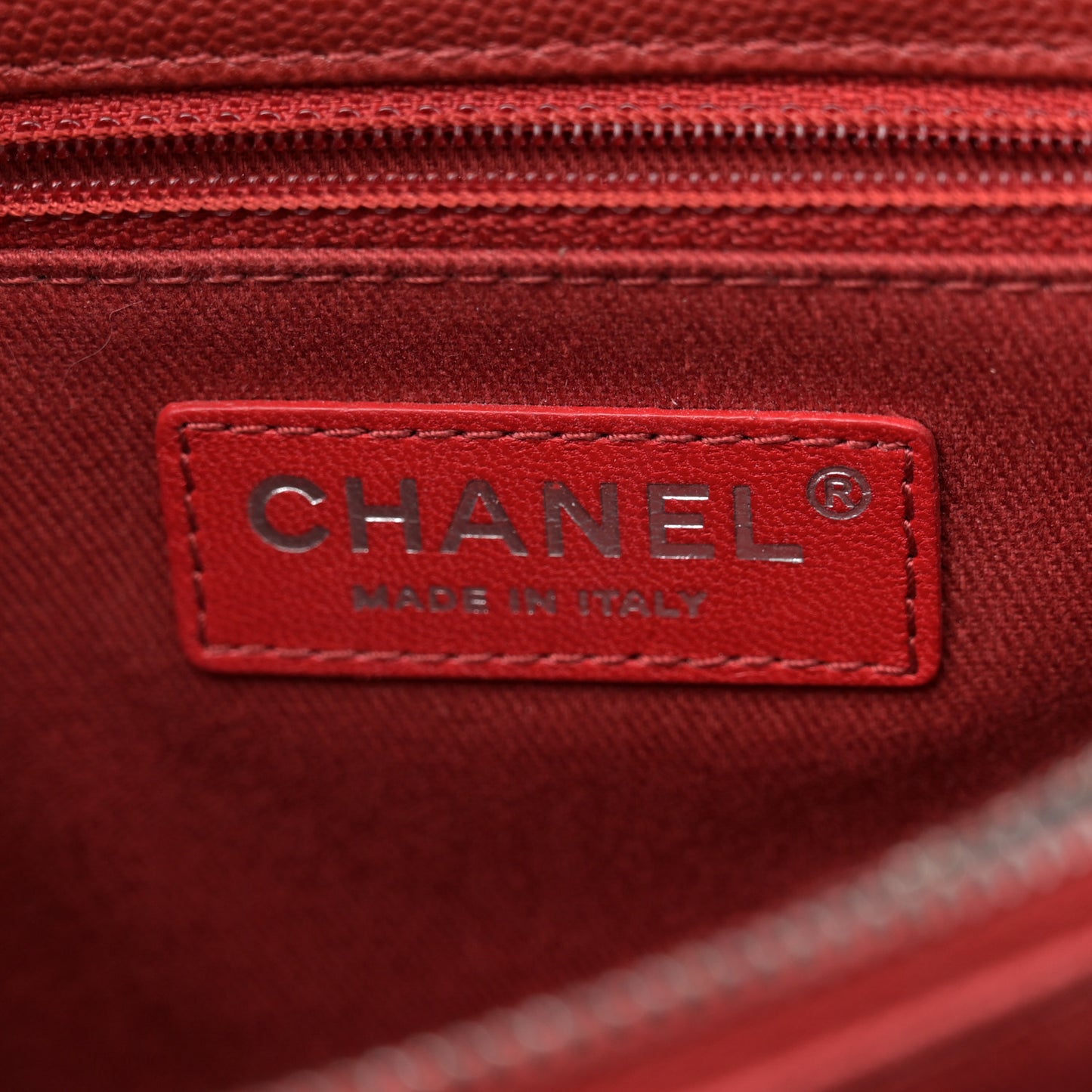 Caviar Quilted Small Coco Handle Flap Red