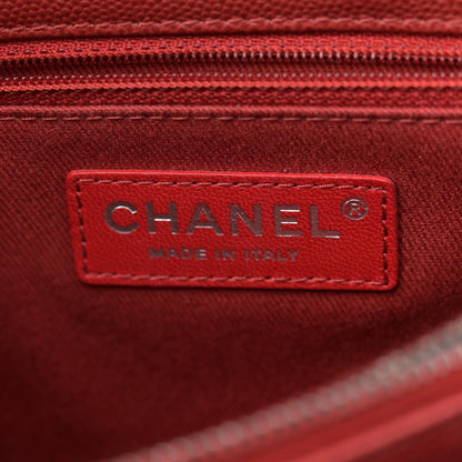 Chanel Caviar Quilted Small Coco Handle Flap Red 6 of 10