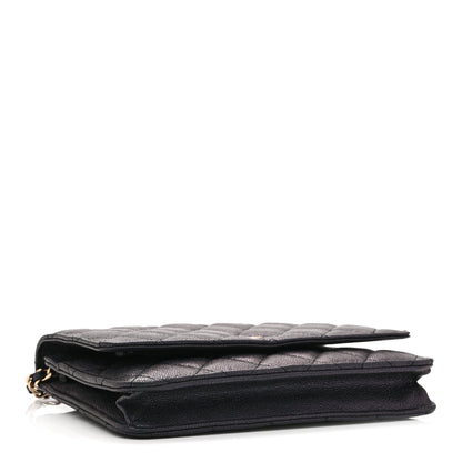 Chanel Iridescent Caviar Quilted Wallet on Chain WOC Dark Blue 4 of 11