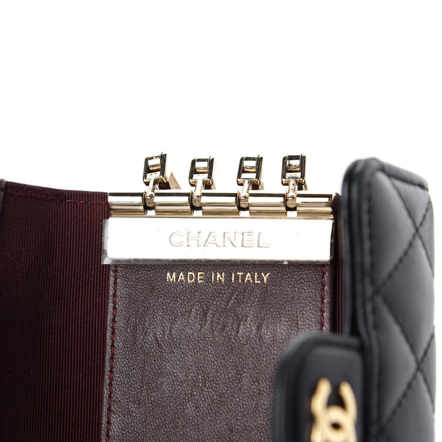 Lambskin Quilted 4 Key Holder Black