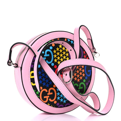 Gucci GG Supreme Monogram Psychedelic Round Shoulder Bag Black Multicolor Sugar Pink 3 of 12