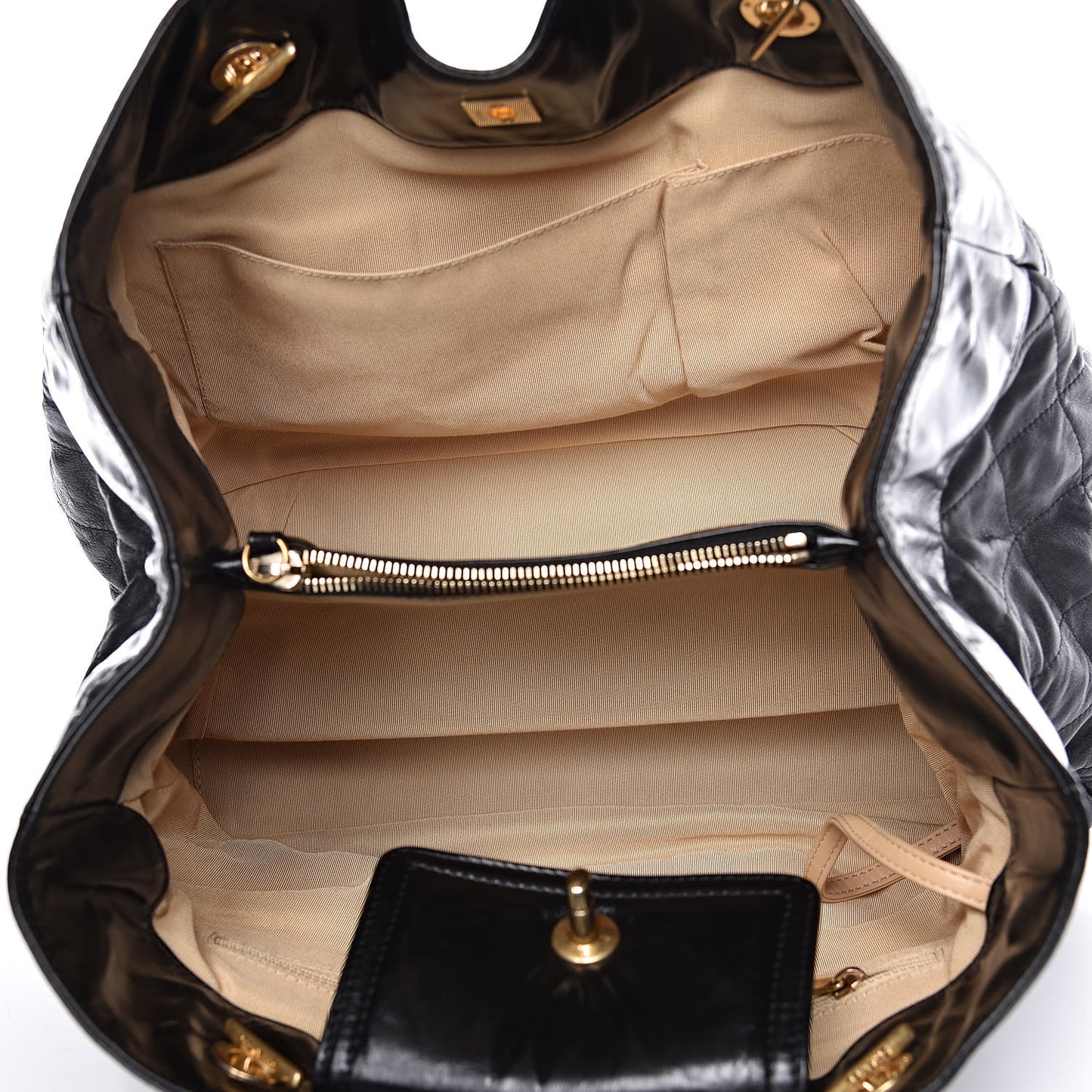 Iridescent Calfskin Large In the Mix Tote Black