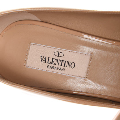 Valentino Garavani Patent Couture Bow Peep Toe 30/125mm Platform Pumps 38 Beige 7 of 8