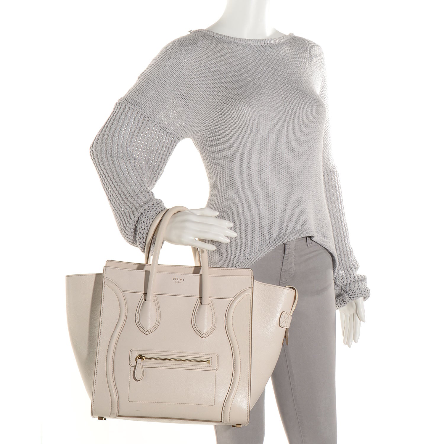Celine Drummed Calfskin Mini Luggage 2 of 10