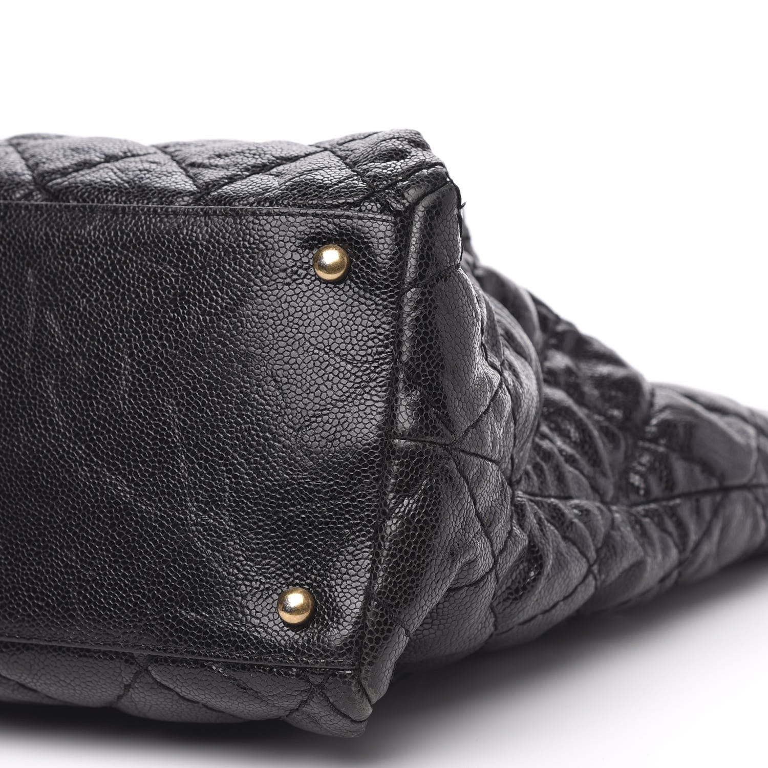 Chanel Glazed Caviar Coco Pleats Tote Black 10 of 15