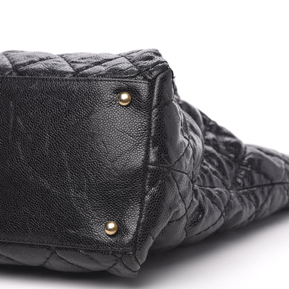 Chanel Glazed Caviar Coco Pleats Tote Black 10 of 15