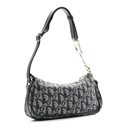 Christian Dior Monogram Shoulder Bag Pochette Blue 3 of 10
