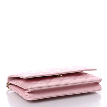 Chanel Caviar Quilted Wallet on Chain WOC Light Pink 4 of 10