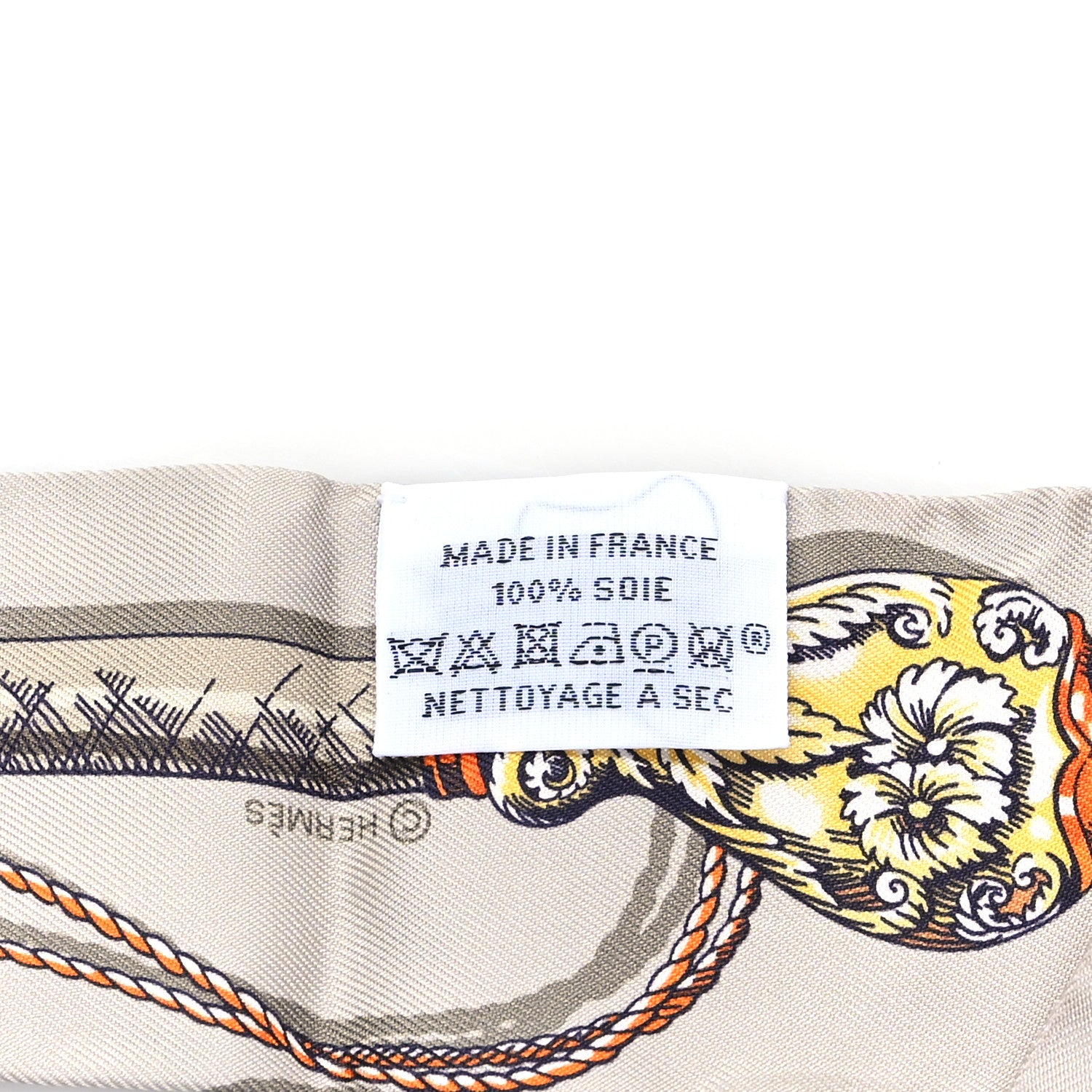 Hermes Silk Cavalcades Twilly Gris Perle Orange Acajou 3 of 3