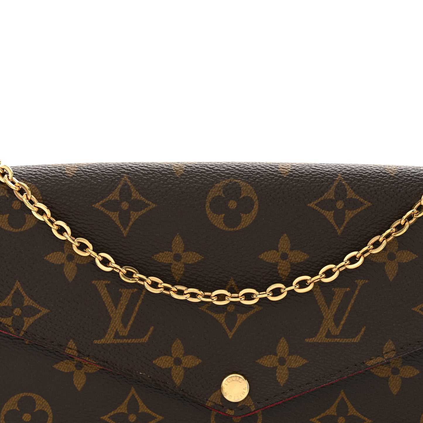Monogram Pochette Felicie Chain Wallet Fuchsia