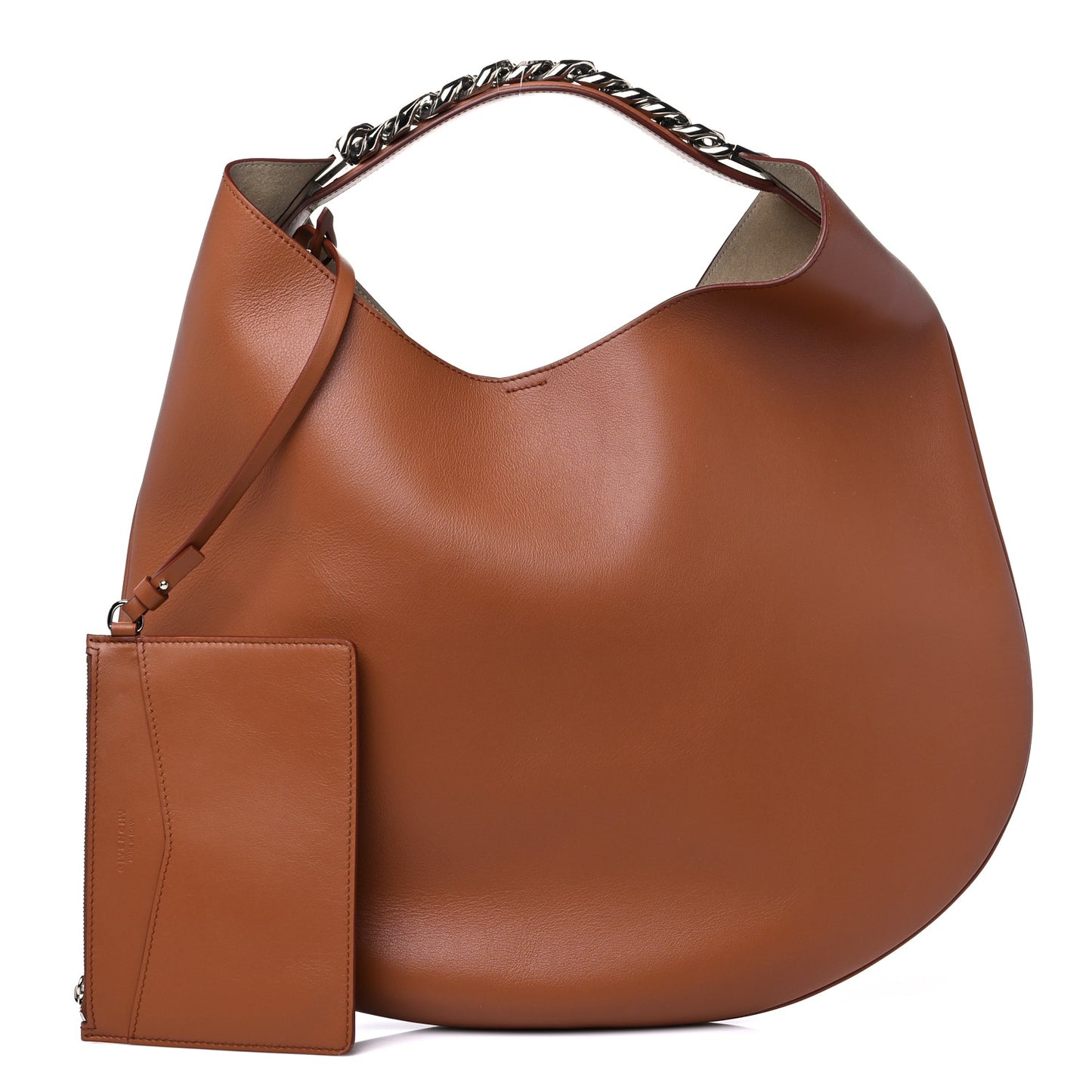 Calfskin Small Infinity Hobo Bag Brown