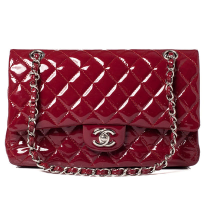 Chanel Patent Medium Double Flap Red 1 of 9