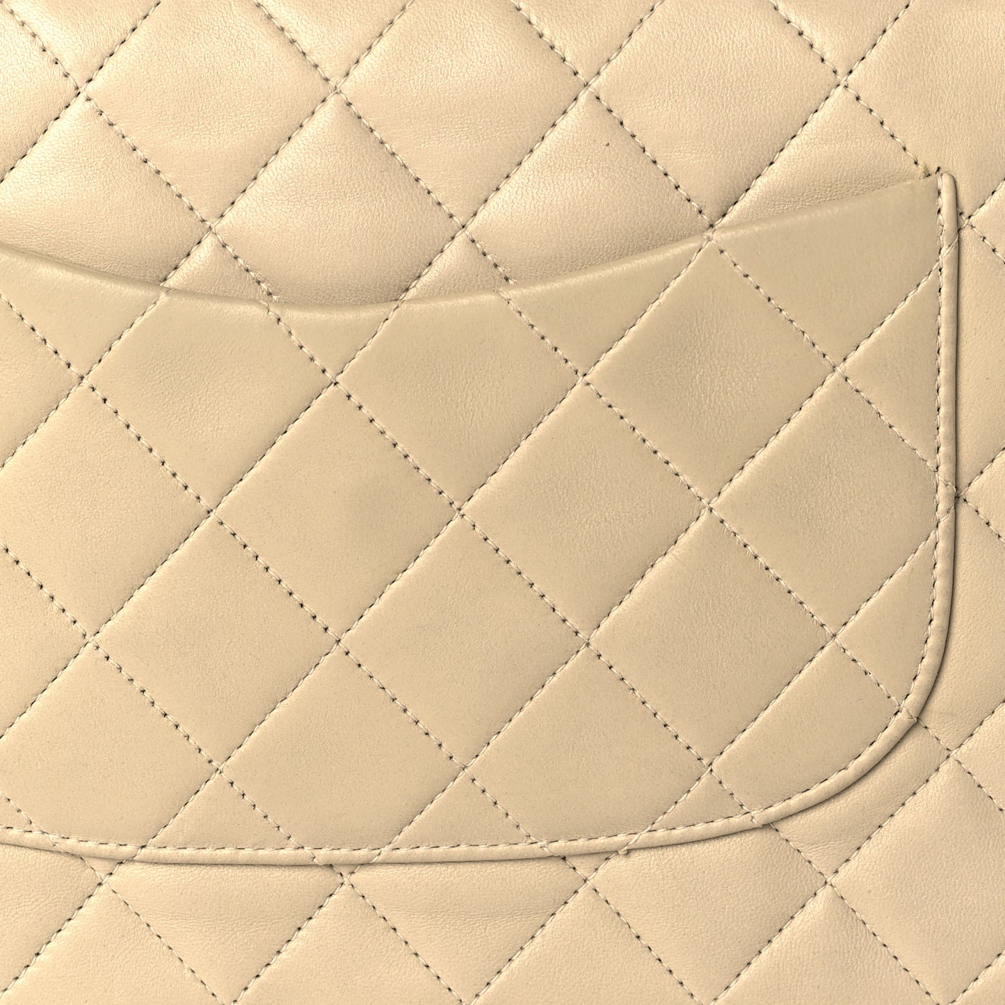 Lambskin Quilted Small Double Flap Beige