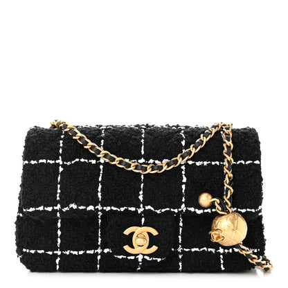 Chanel Tweed Quilted Mini Rectangular Pearl Crush Flap Black 1 of 11