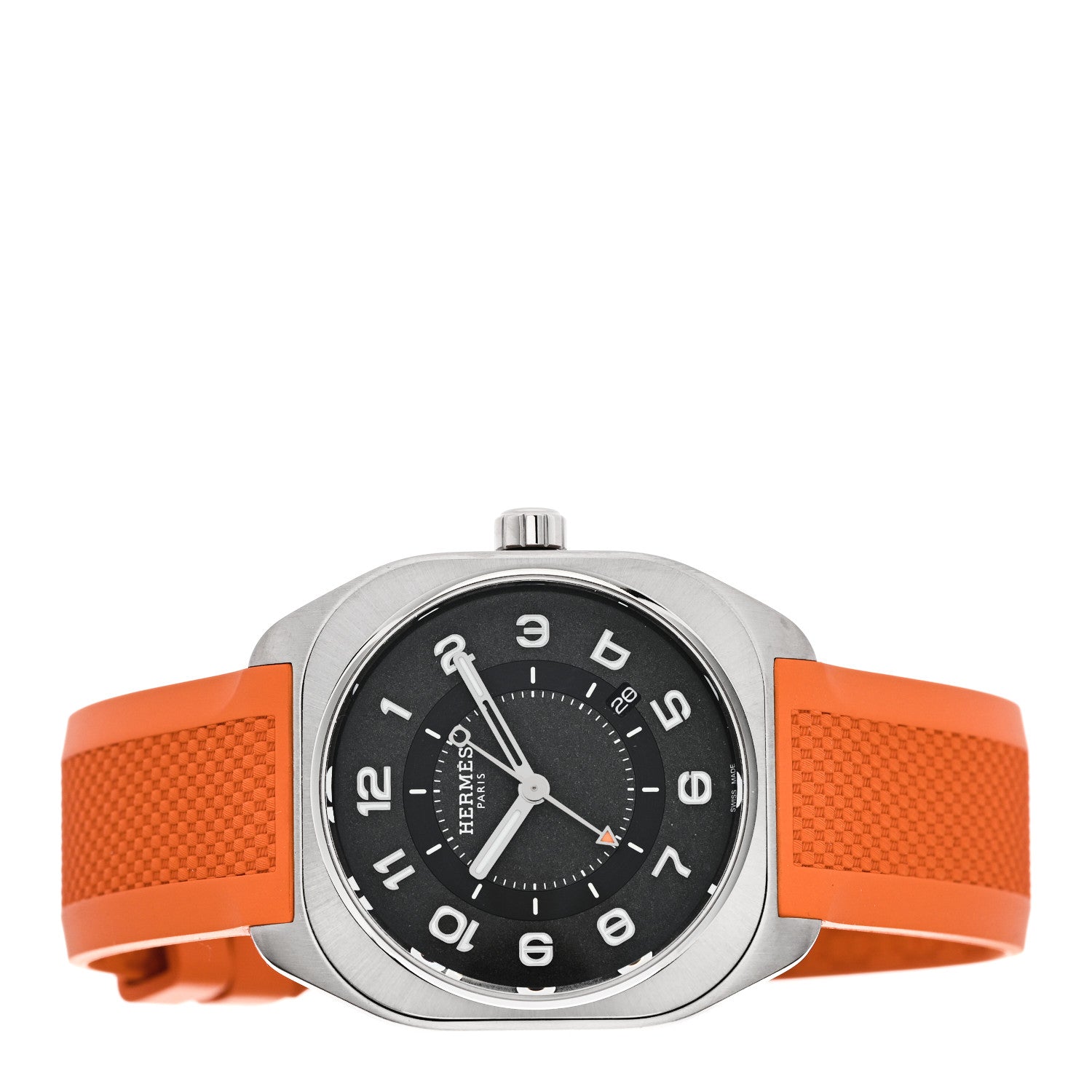 Hermes Titanium Rubber 39mm H08 Automatic Watch Orange 1887376