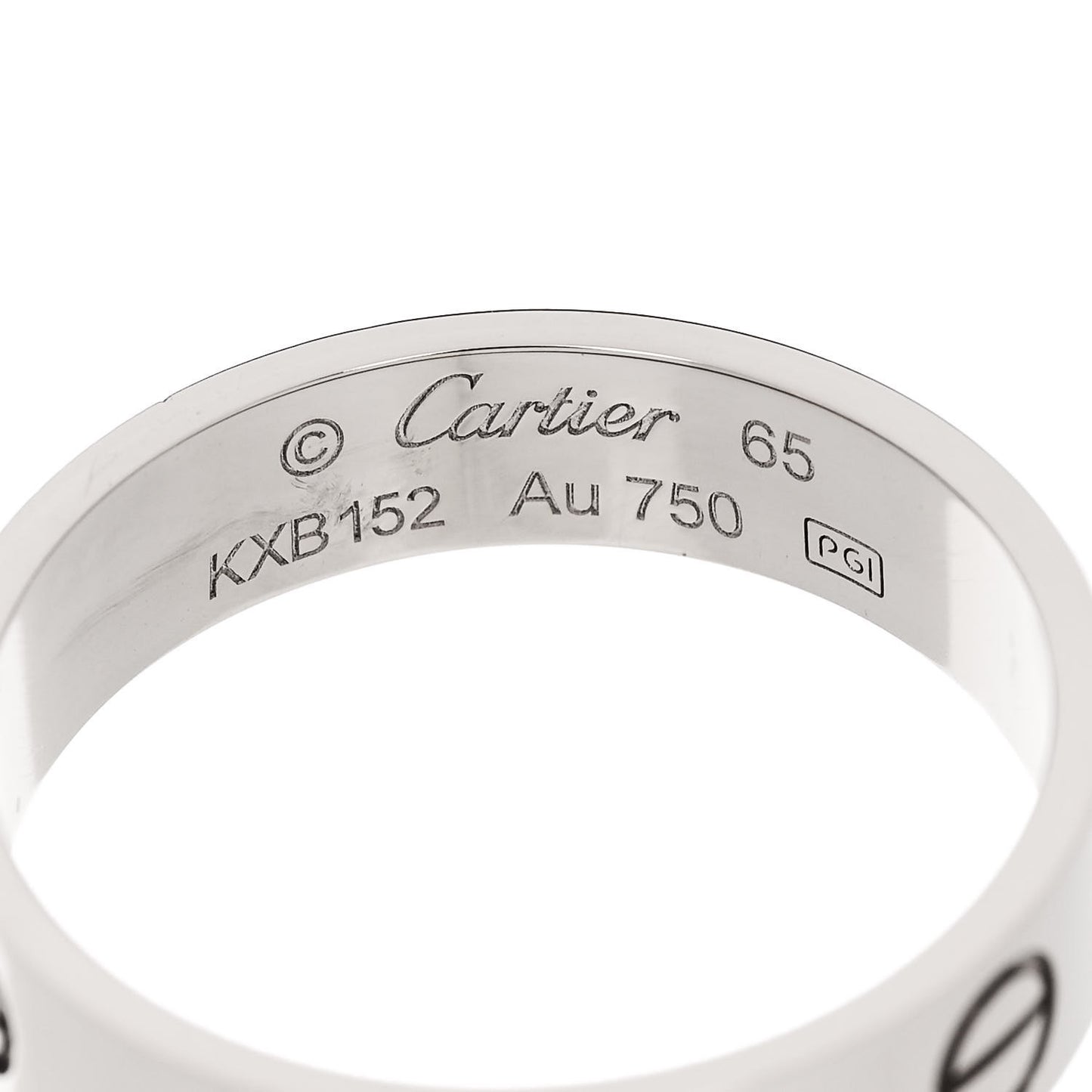 18K White Gold 5.5mm LOVE Ring 65 11.25