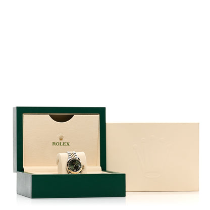 Rolex Stainless Steel 18K Yellow Gold Diamond 31mm Oyster Perpetual Datejust Watch Olive Green Roman 278273 5 of 5