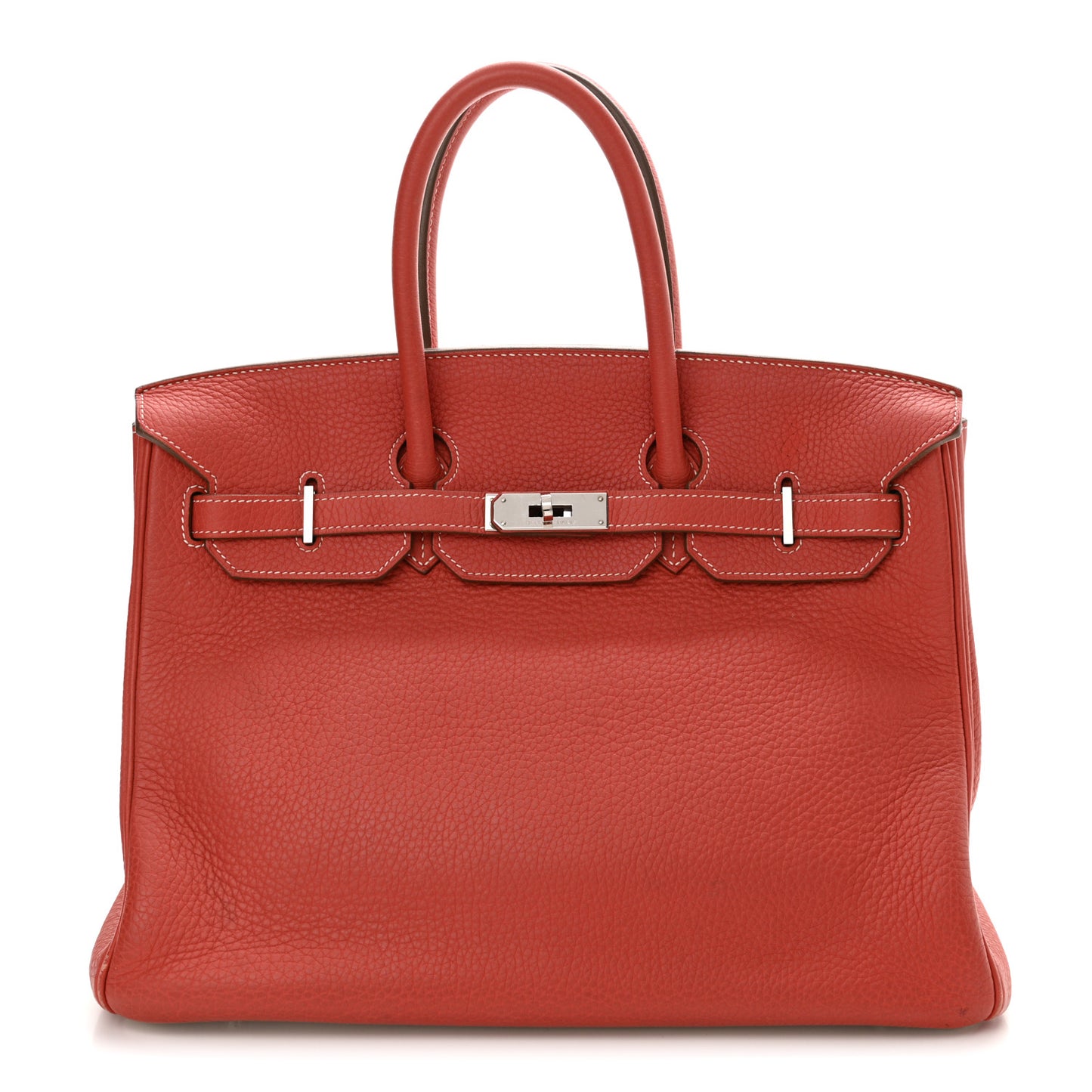 Taurillon Clemence Eclat Birkin 35 Sanguine White
