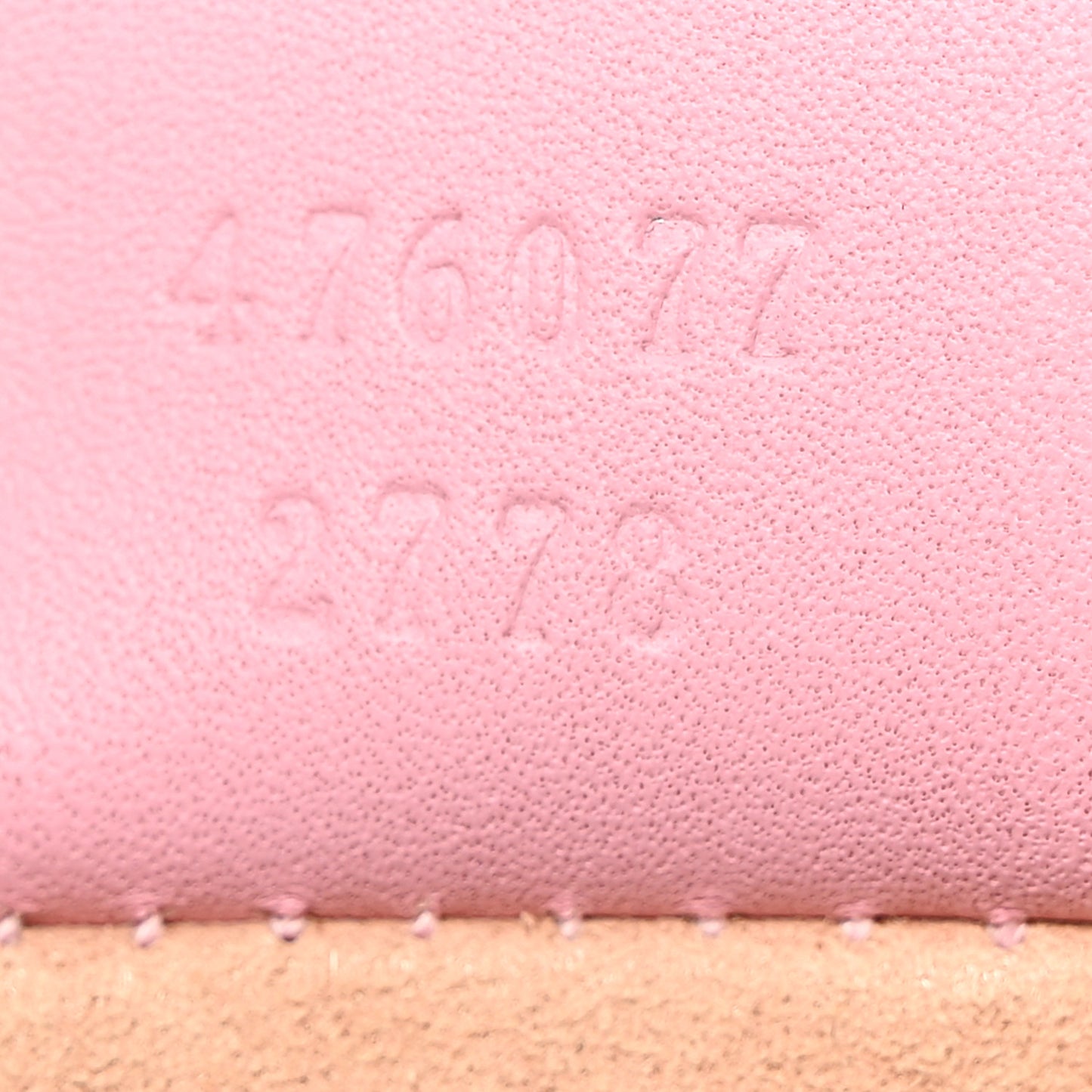 Calfskin Striped Oversized Bee Zip Pouch White Pink Red