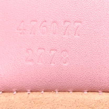 Gucci Calfskin Striped Oversized Bee Zip Pouch White Pink Red 7 of 9