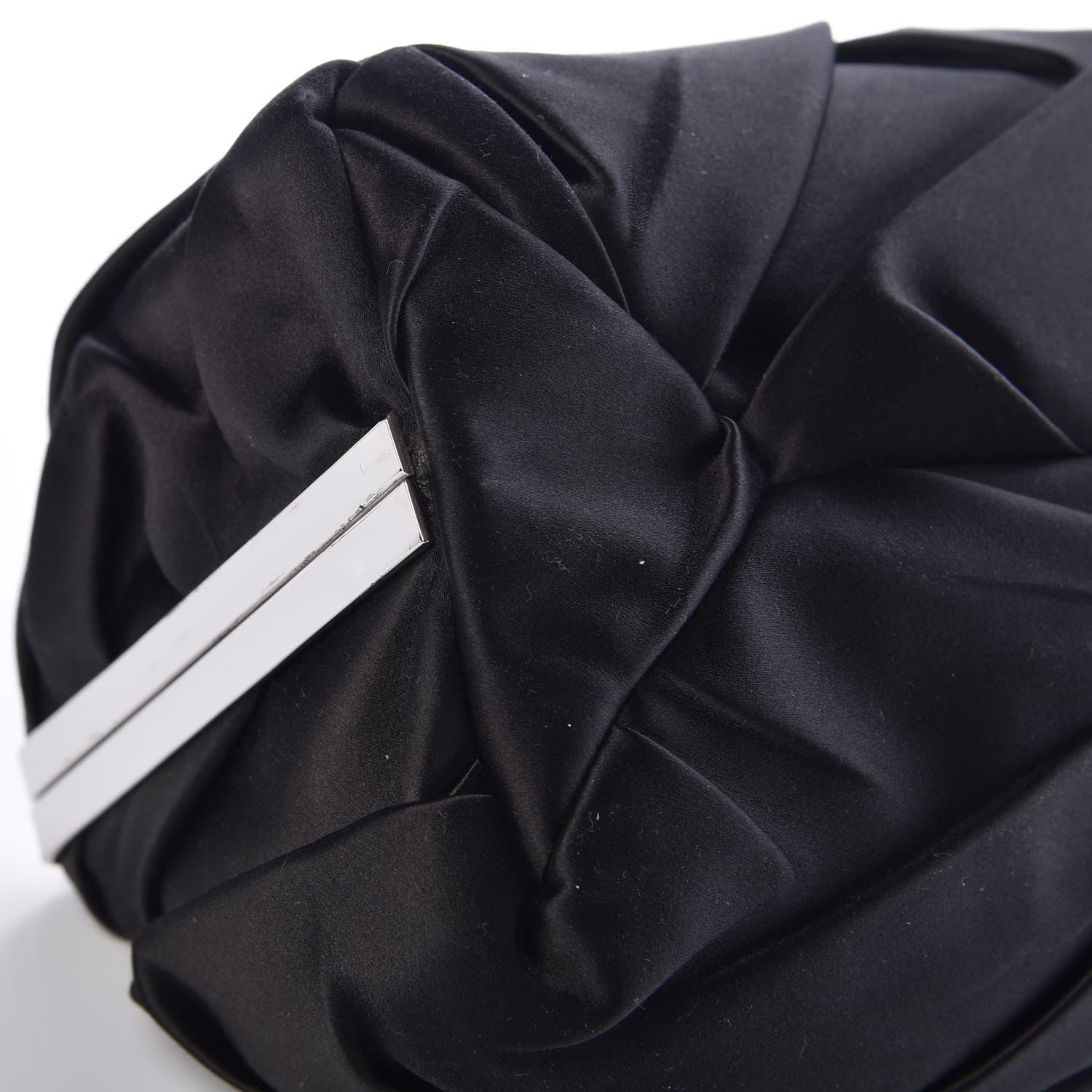 Proenza Schouler Satin Ruffle Frame Clutch Black 7 of 8