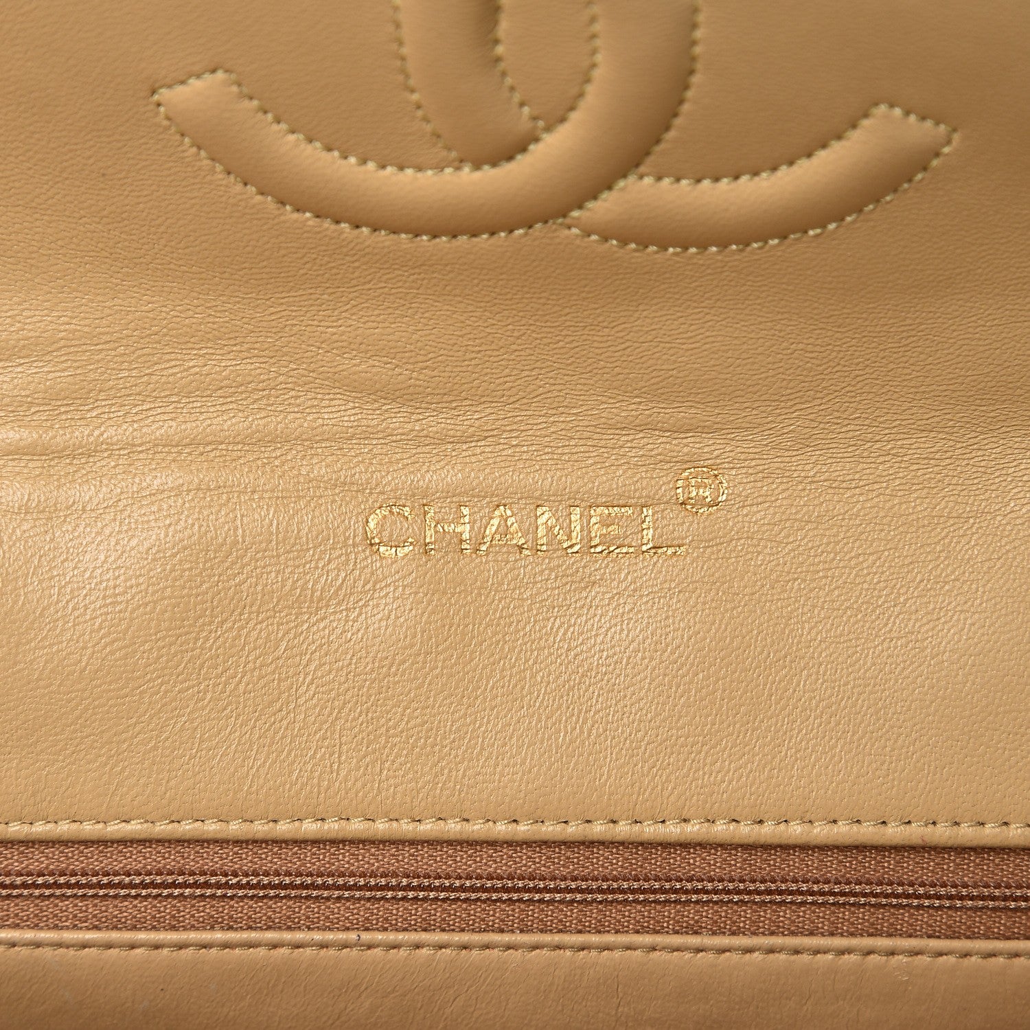 Chanel Lambskin Quilted Medium Single Flap Beige 7 of 17