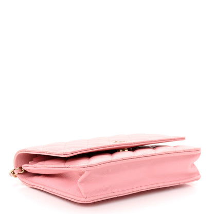Chanel Caviar Quilted Wallet on Chain WOC Light Pink 4 of 12