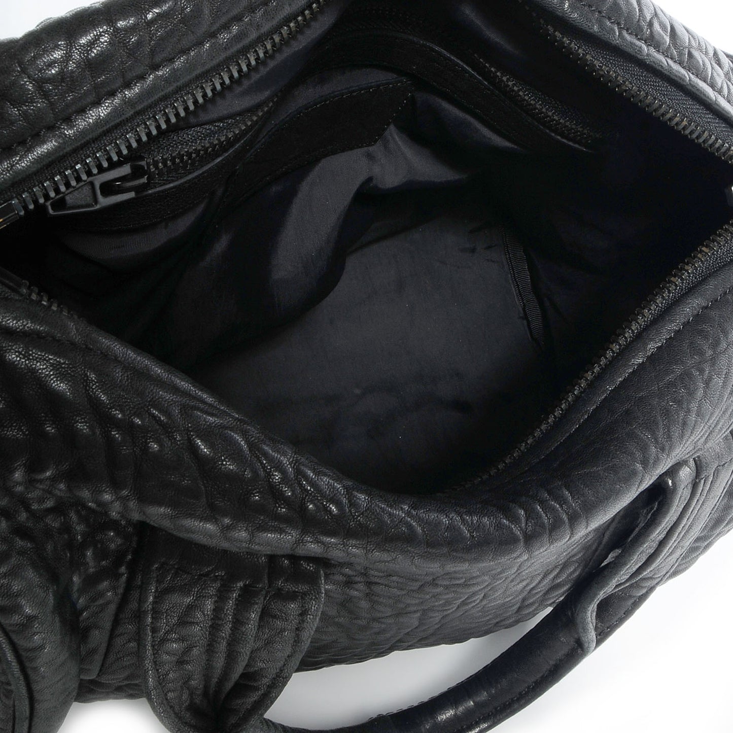 Pebbled Lambskin Rocco Black with Black Hardware