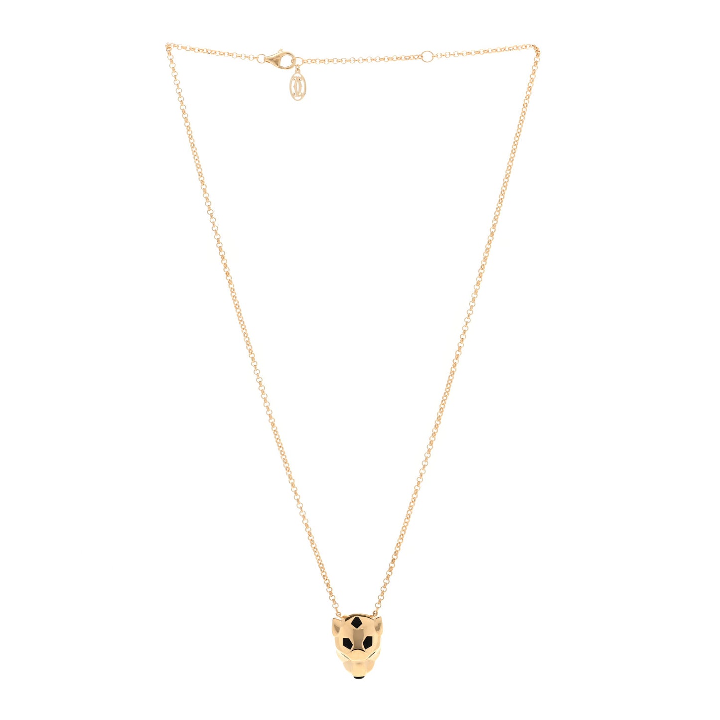 18K Yellow Gold Tsavorite Onyx Panthere De Cartier Pendant Necklace