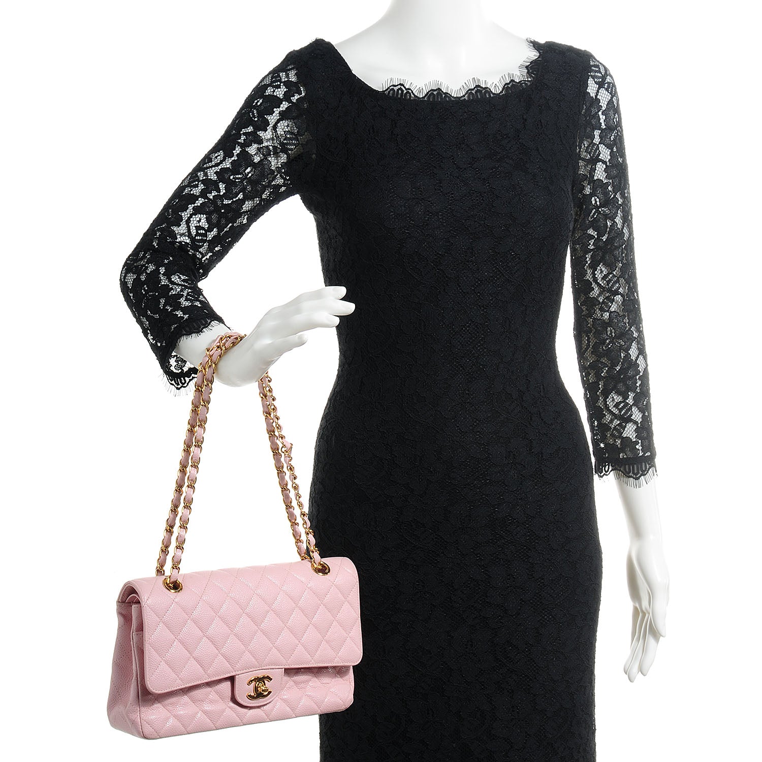 Chanel Caviar Medium Double Flap Pink 2 of 8