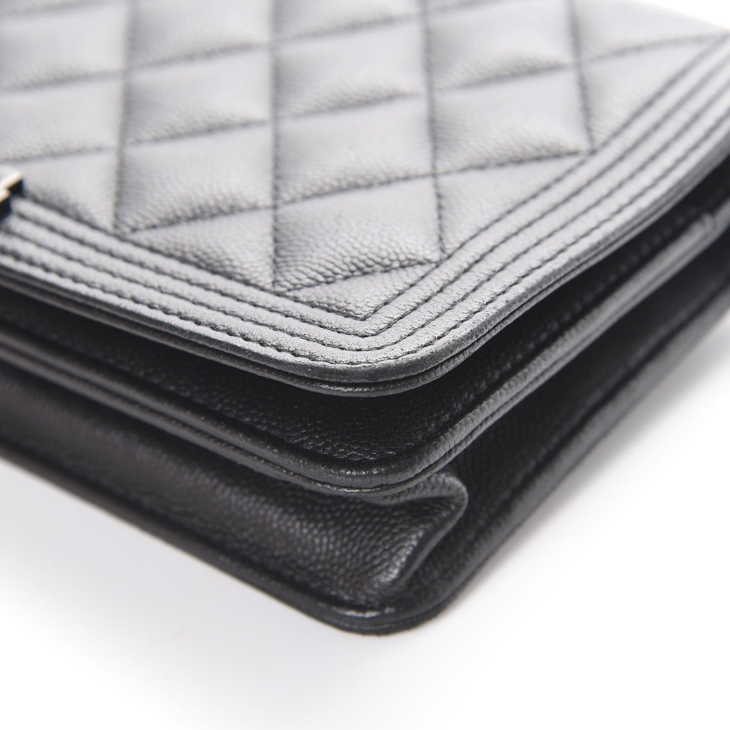 Caviar Quilted Boy Wallet On Chain WOC So Black
