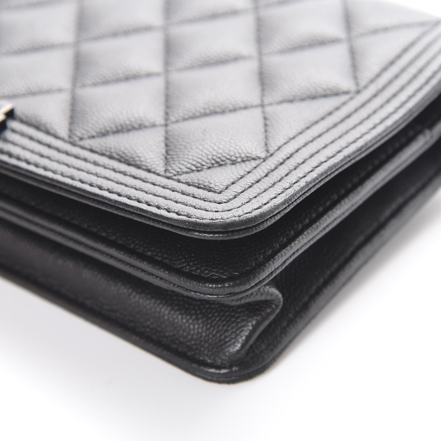Chanel Caviar Quilted Boy Wallet On Chain WOC So Black 10 of 16