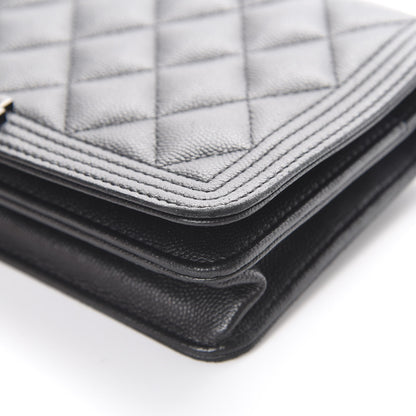 Chanel Caviar Quilted Boy Wallet On Chain WOC So Black 10 of 16