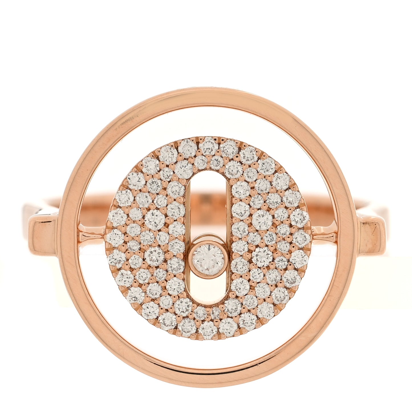 18K Rose Gold Diamond SM Lucky Move Pave Ring 51 5.75