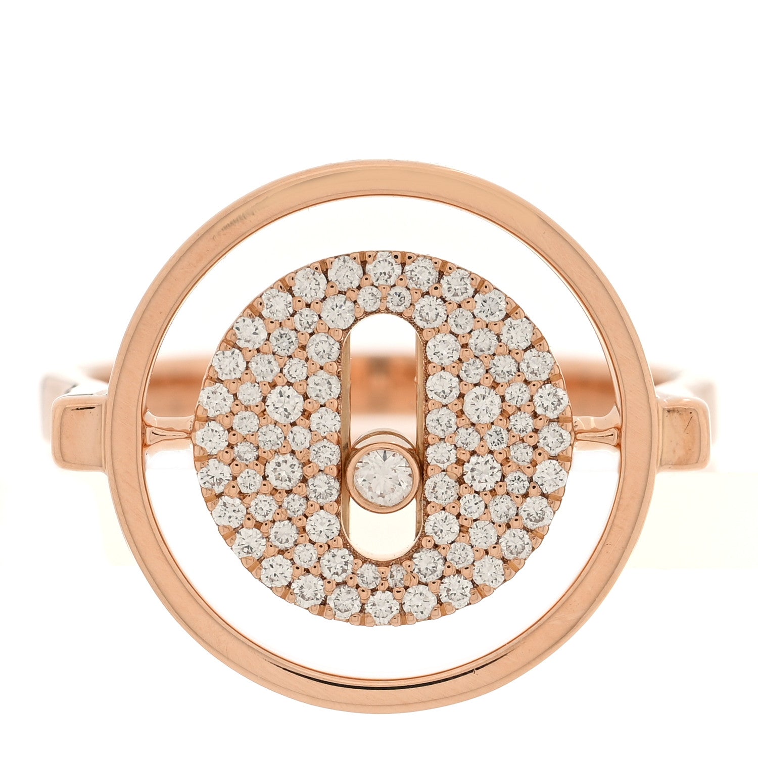 Messika 18K Rose Gold Diamond SM Lucky Move Pave Ring 51 5.75 1 of 4