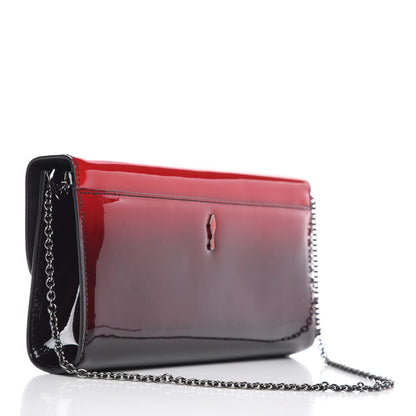 Christian Louboutin Patent Riviera Clutch Black Red 3 of 9