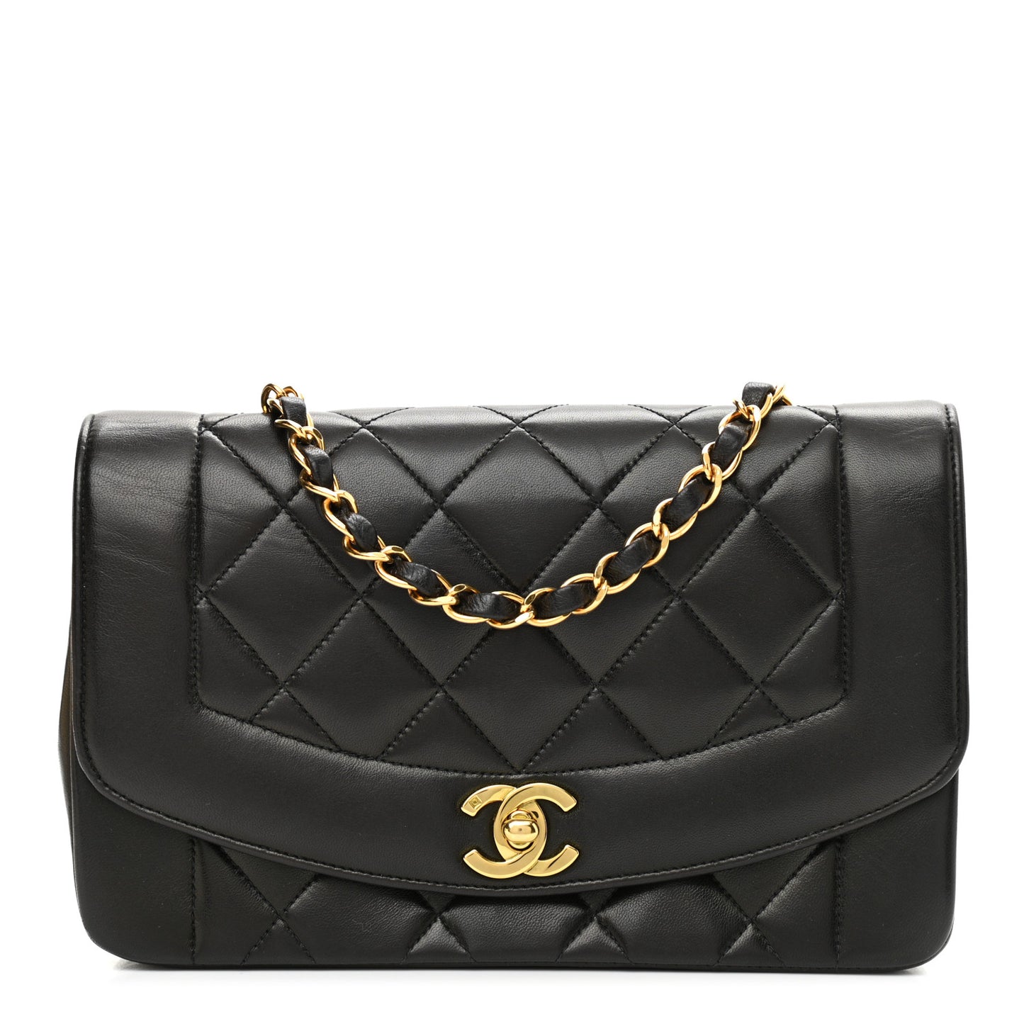 Lambskin Quilted Small Single Flap Black