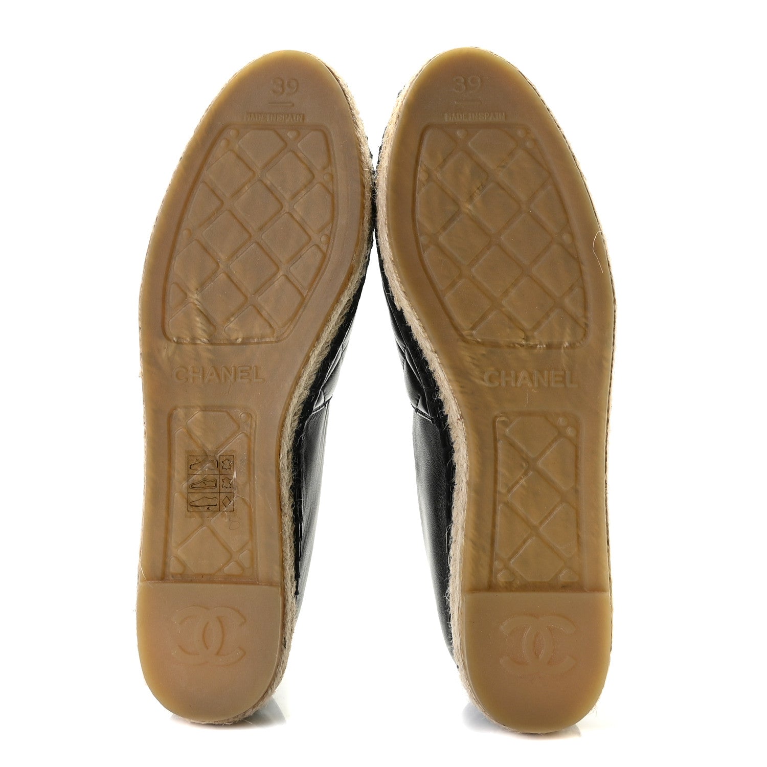 Chanel Lambskin Quilted CC Espadrilles 39 Black 7 of 10