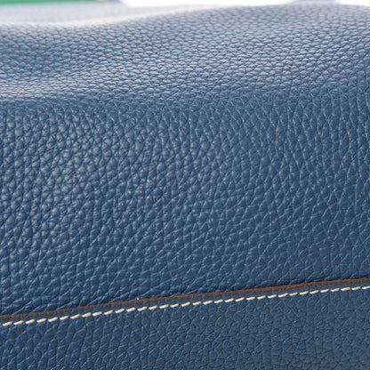 Hermes Taurillon Clemence Double Sens 36 Reversible Tote Menthe Bleu Thalassa 14 of 16