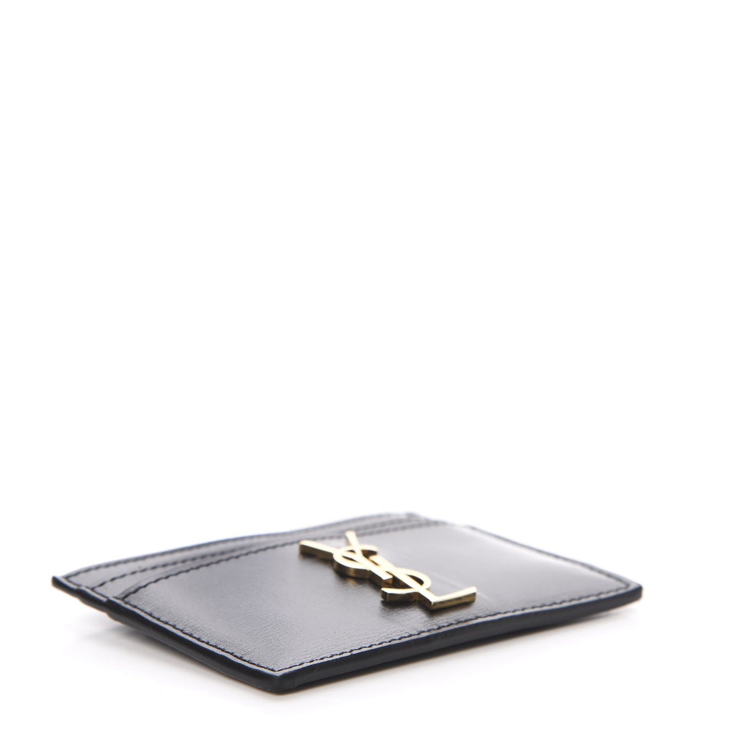 Saint Laurent Calfskin Monogram Credit Card Case Black 4 of 8