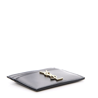 Saint Laurent Calfskin Monogram Credit Card Case Black 4 of 8