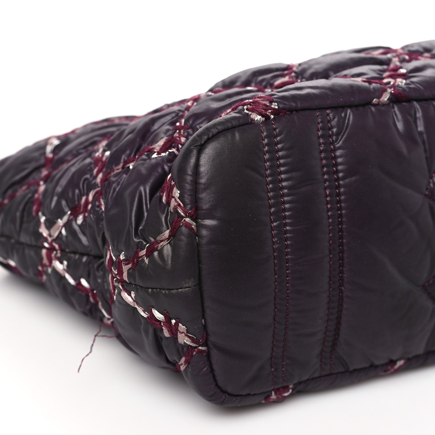 Chanel Nylon Quilted Tweed Stitch Bubble Camera Case Purple 9 of 11