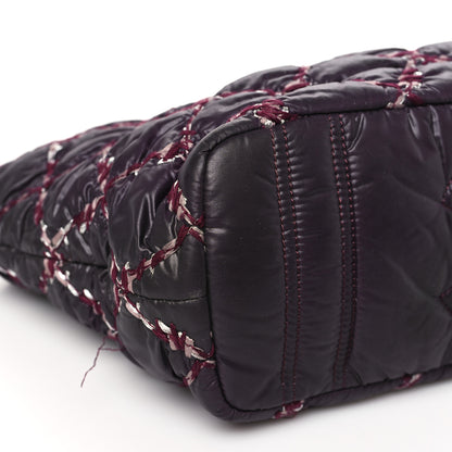 Chanel Nylon Quilted Tweed Stitch Bubble Camera Case Purple 9 of 11
