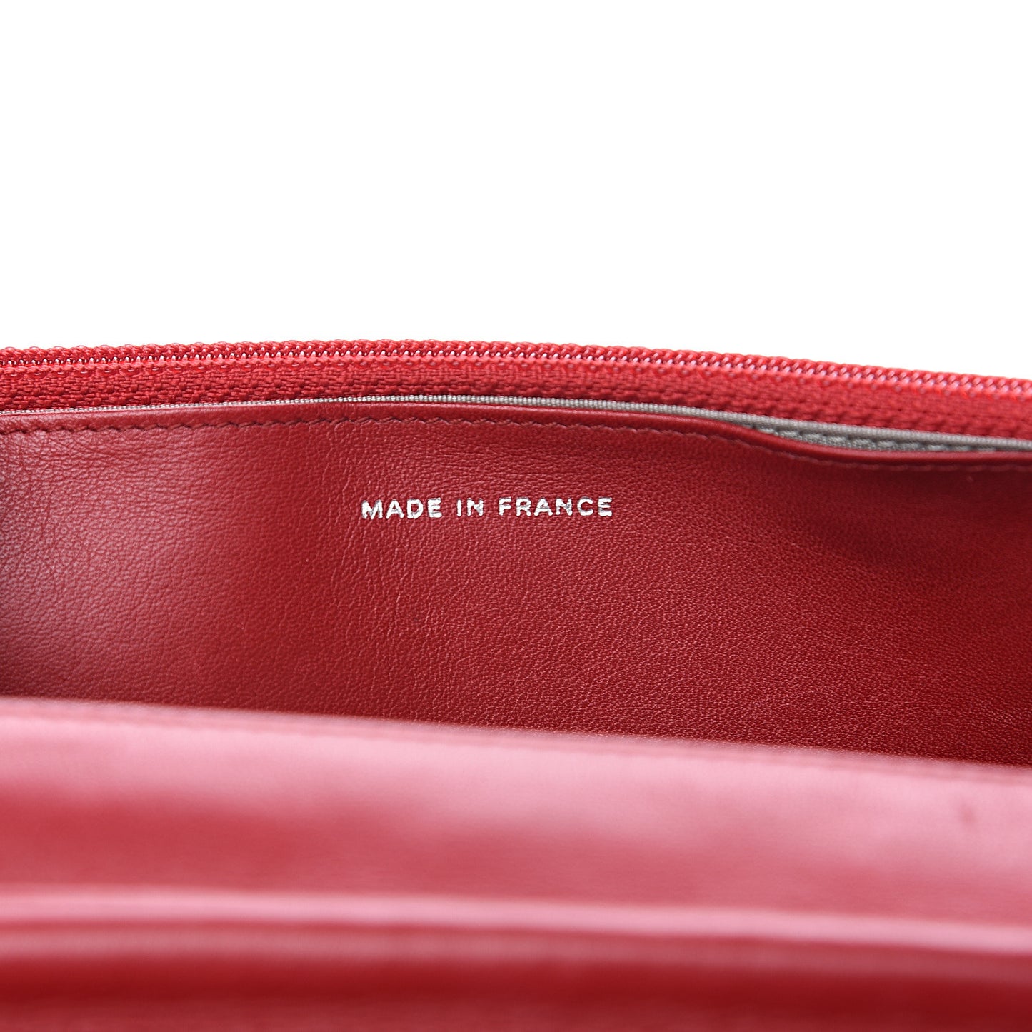 Patent Quilted Brilliant Wallet On Chain WOC Red