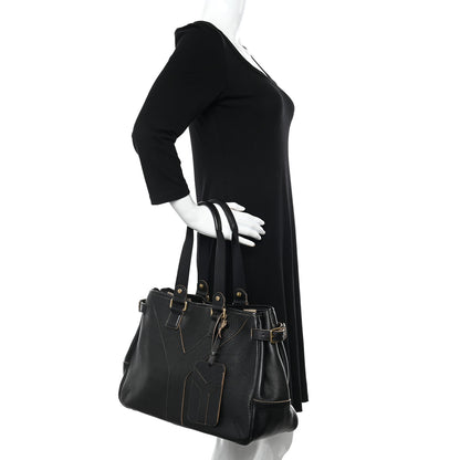 Saint Laurent Textured Calfskin Y Bag Black 2 of 16