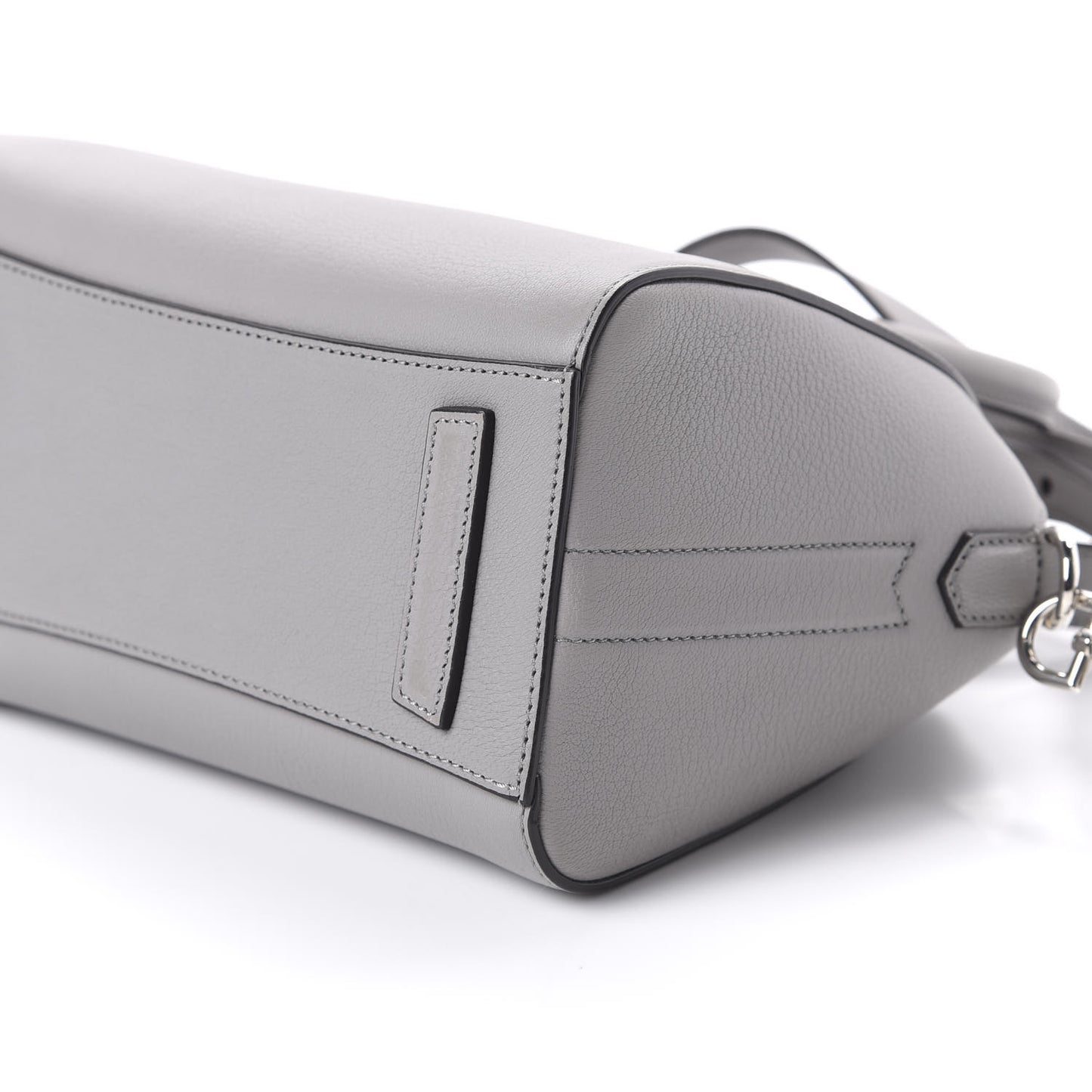 Sugar Goatskin Mini Antigona Pearl Grey