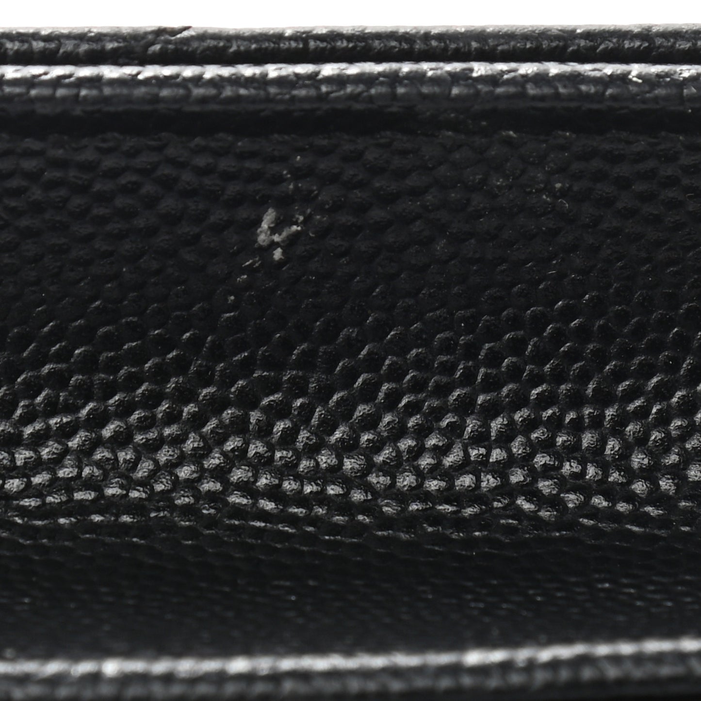 Grain De Poudre Matelasse Chevron Monogram Envelope Chain Wallet Black