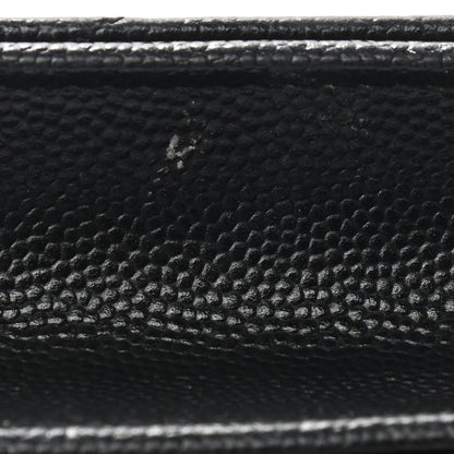 Saint Laurent Grain De Poudre Matelasse Chevron Monogram Envelope Chain Wallet Black 12 of 12