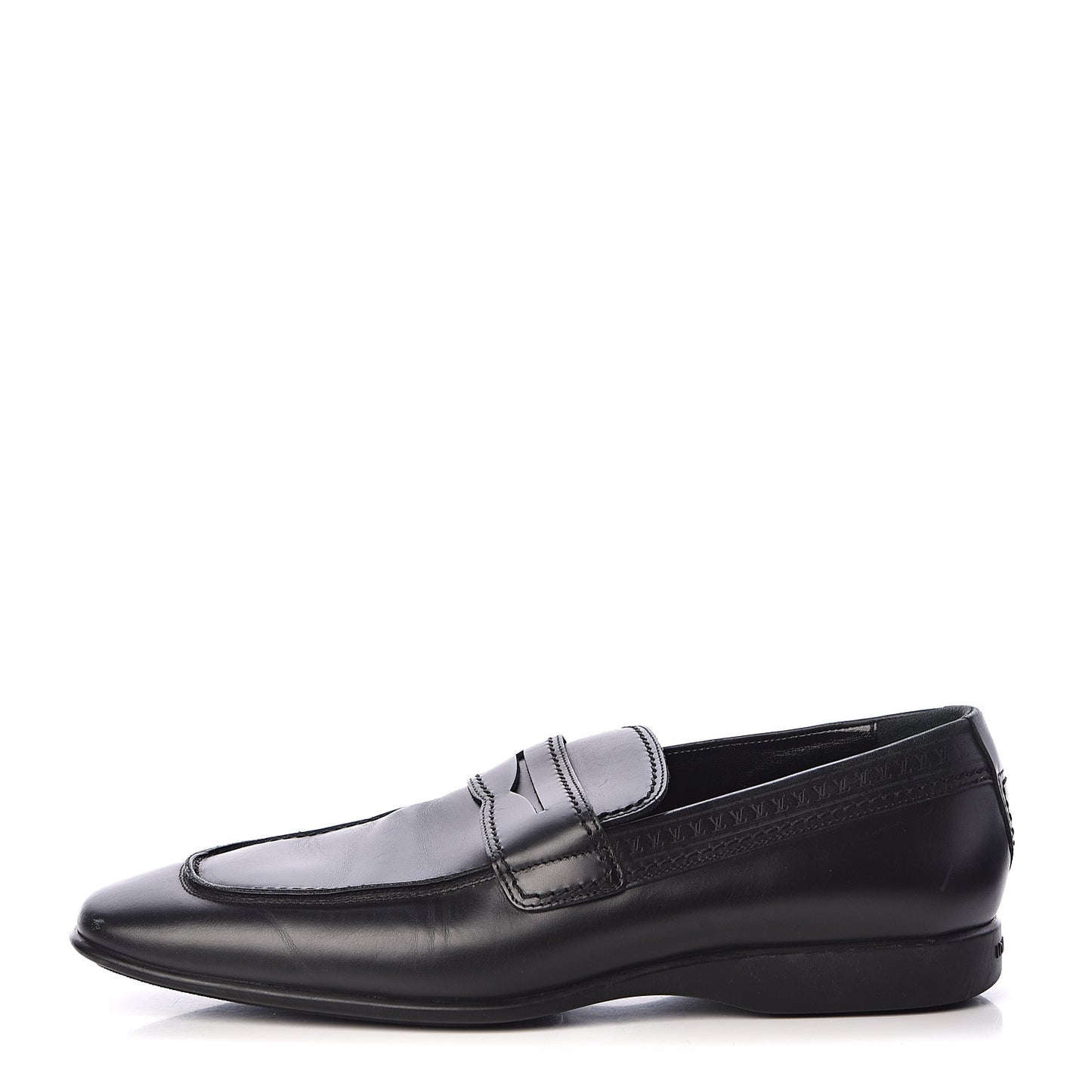 Calfskin Mens Loafers 7 Black