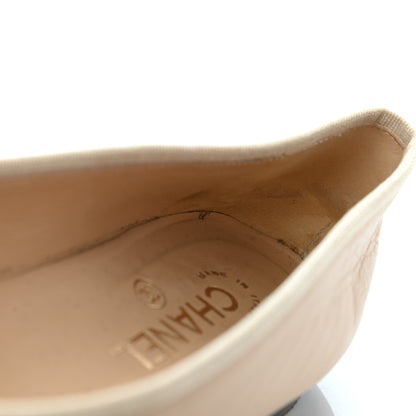 Chanel Lambskin Cap Toe Ballerina Flats 39.5 Beige Black 13 of 14